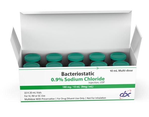 Bacteriostatic Sodium Chloride (Preserved Saline) 10ml x 10 QTY - Bacteriostatic Water USA
