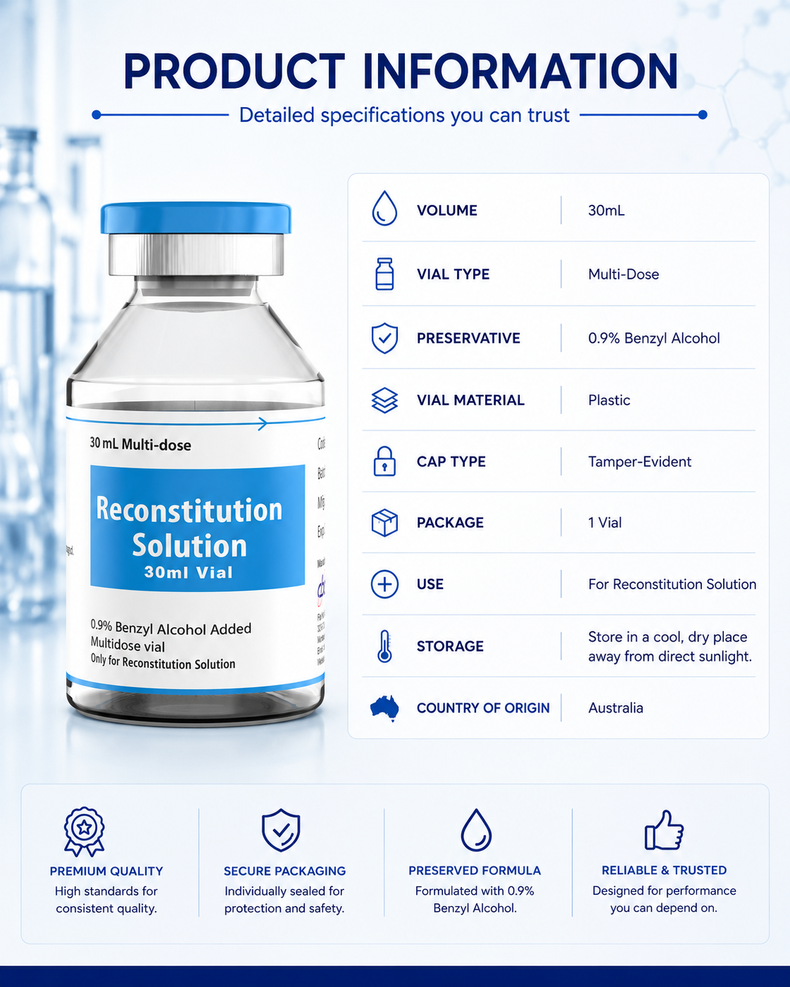 Reconstitution Solution 30ml x 1 QTY Vial