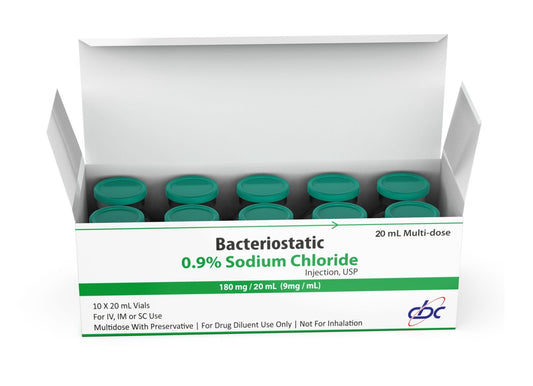 Bacteriostatic Sodium Chloride 20ml x 10 QTY Pack - Bacteriostatic Water USA