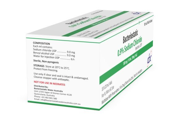 Bacteriostatic Sodium Chloride (Preserved Saline) 10ml x 10 QTY - Bacteriostatic Water USA