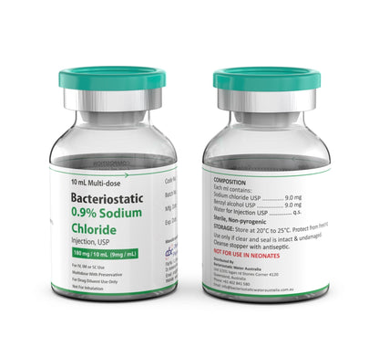 Bacteriostatic Sodium Chloride (Preserved Saline) 10ml x 2 QTY - Bacteriostatic Water USA