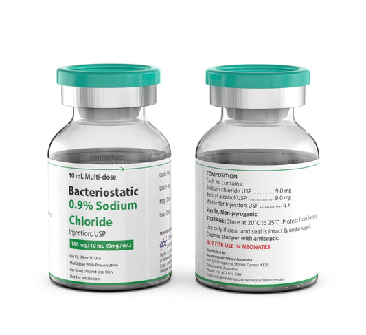 Bacteriostatic Sodium Chloride (Preserved Saline) 10ml x 2 QTY - Bacteriostatic Water USA