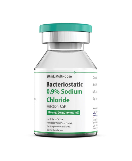 Bacteriostatic Sodium Chloride (Preserved Saline) 20ml Vial - Bacteriostatic Water USA