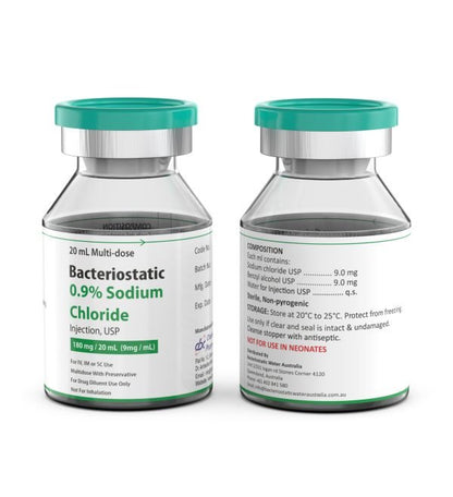 Bacteriostatic Sodium Chloride (Preserved Saline) 20ml x 2 QTY - Bacteriostatic Water USA