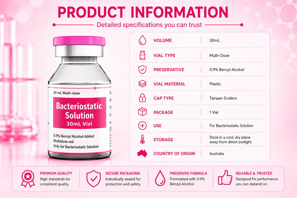 Bacteriostatic Water 30ml x 1 QTY (Bac Water) - Bacteriostatic Water USA