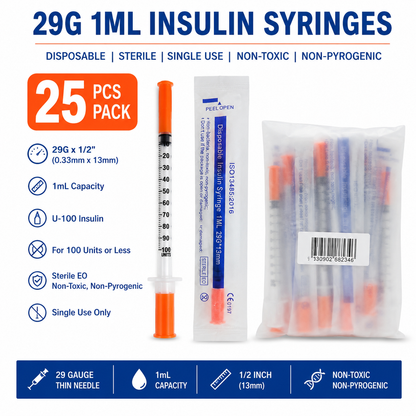 Syringe 29G X 1/2 - 1.0mL x 25 QTY